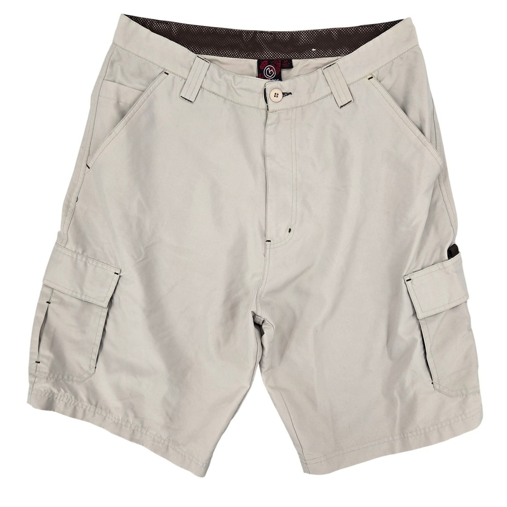 Burnside 34 Cargo Shorts Mens Tan Khaki Utility Gorpcore Outdoor Hiking B9809S